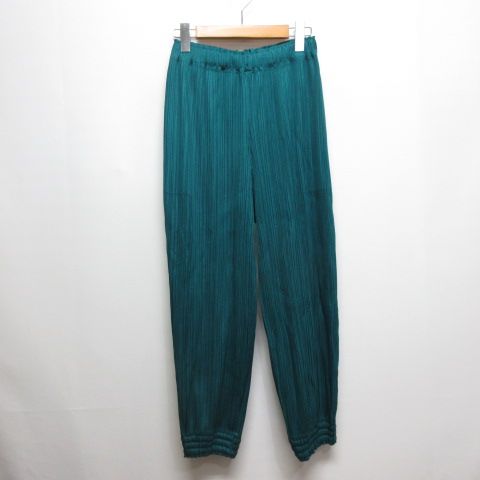 プリーツプリーズ PLEATS PLEASE ISSEY MIYAKE プリーツ ジョガー パンツ 2 緑 グリーン PP 91-JF 414 イッセイミヤケ