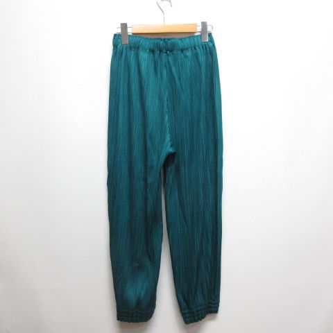 プリーツプリーズ PLEATS PLEASE ISSEY MIYAKE プリーツ ジョガー パンツ 2 緑 グリーン PP91-JF414 イッセイミヤケ