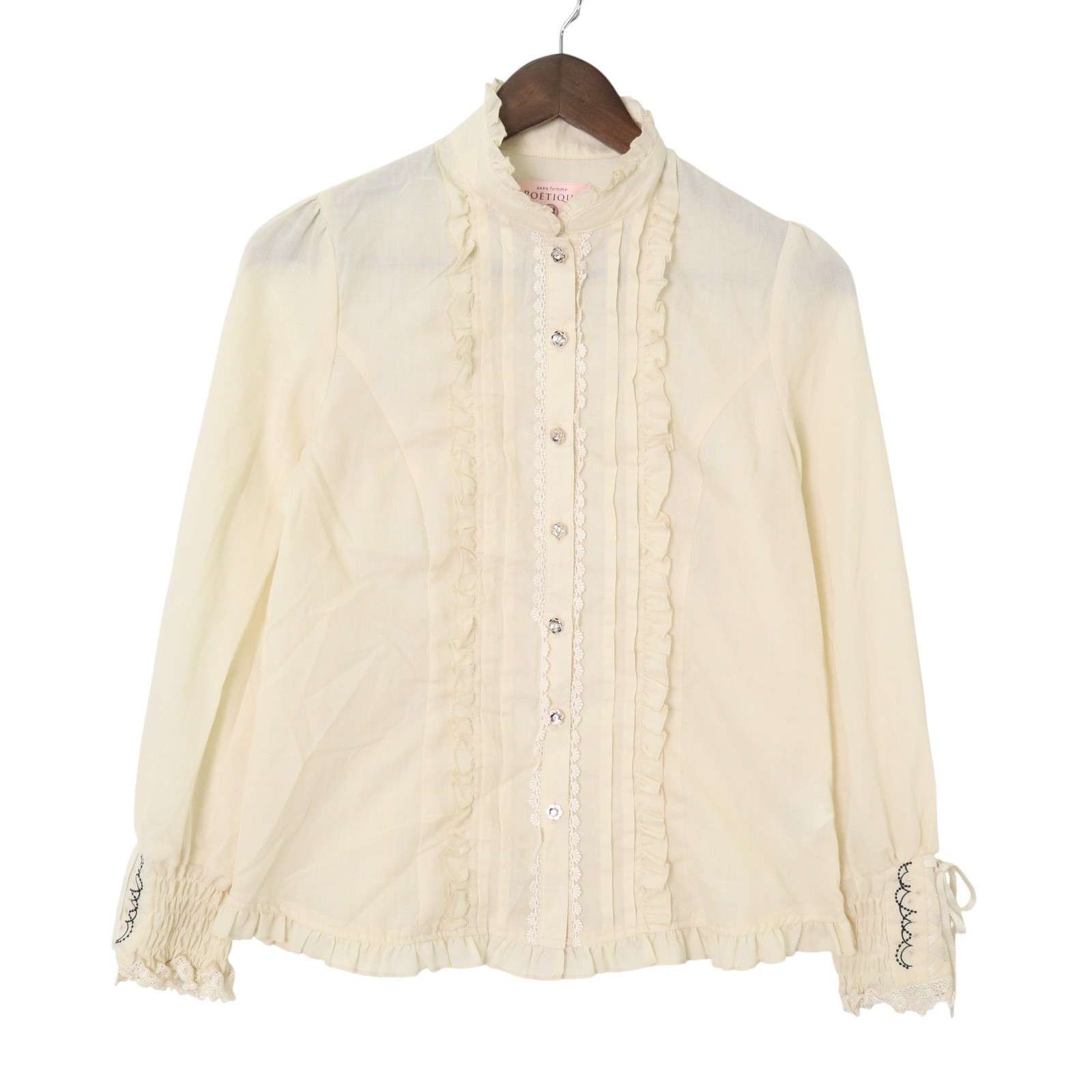 axes femme POETIQUE アクシーズファム 通年 リボン☆ ブラウス Sz.M 