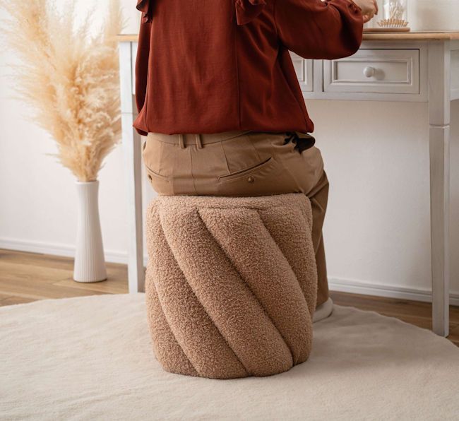 ツイストフォルムデザイン スツール高さ40cm 椅子 オットマン（371） 良い ツイストフォルムデザイン スツール高さ40cm 椅子 オットマン