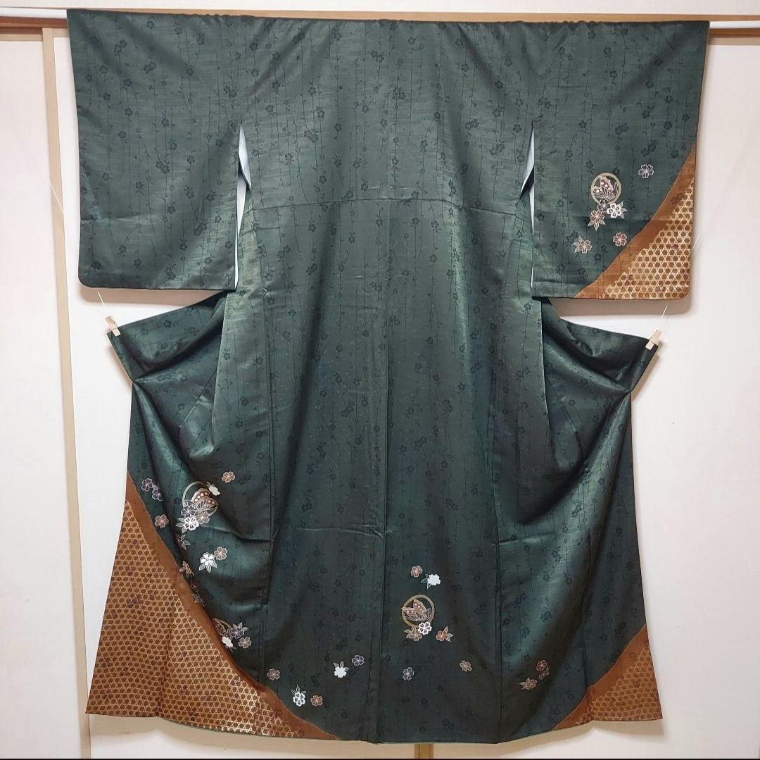 ポリエステル着物専門店in.style◆美品◆舞台衣裳◆付下訪問着◆着物◆踊り◆袷◆広衿◆裄66.5cm◆丈162.5cm