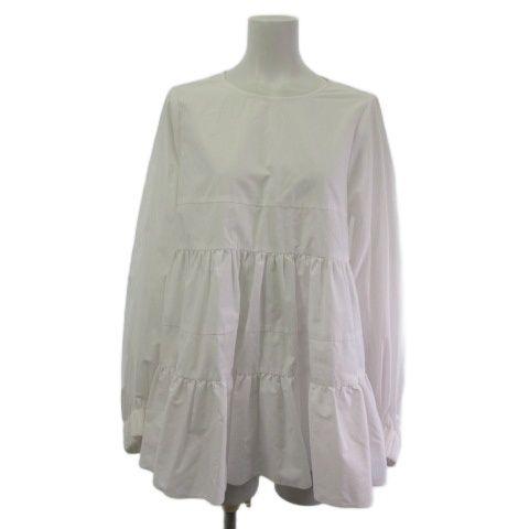 【中古】ヨリ yori YR2221-009SP-7 ティアードロングブラウス カットソー 白 ホワイトＦ レディース ヨリ yori YR2221-009SP-7 ティアードロングブラウス カットソー 白