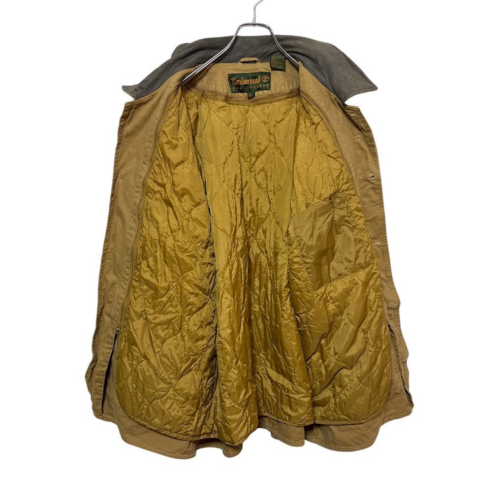 美品 90s timberland ハンティング コート XL ビーブロ Timberland】 90～00sレザー襟ハンティングジャケットS-3337
