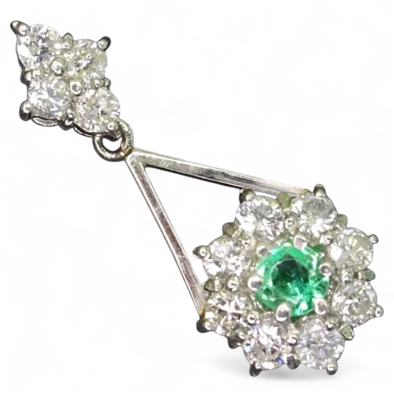 ほぼ1ct！天然エメラルド ダイヤモンドプラチナ　トップのみ ほぼ1ct！天然エメラルド ダイヤモンドプラチナ トップのみ エメラルド
