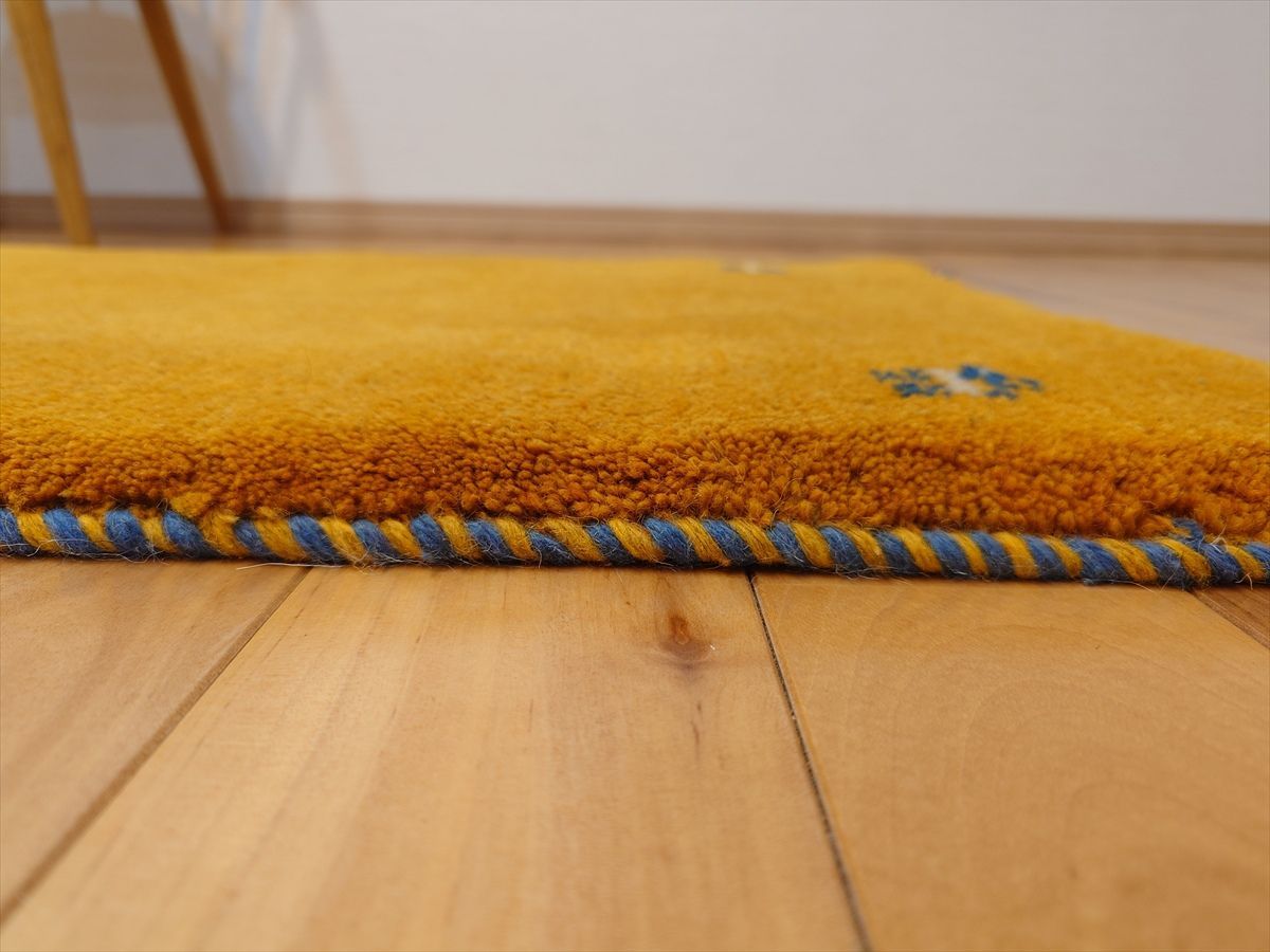 ペルシャ ギャッベ ランナー大 リビング 廊下敷 ラグ 196x60cm 黄金色 シンプル RJ13440 MARWIL-DEMENAGEMENTS_CH