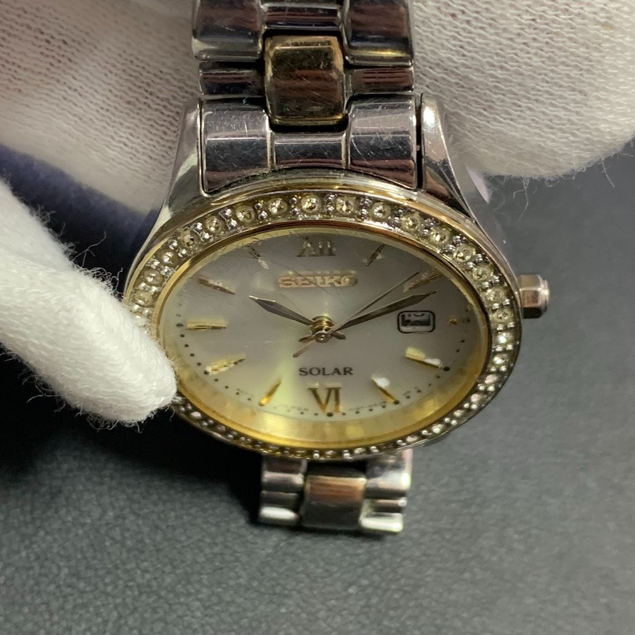 稼働 美品 SEIKO セイコー ゴールド コンビ レディース 腕時計 SEIKO セイコー 腕時計 レディース ソーラー 太陽光 小さめ かわいい