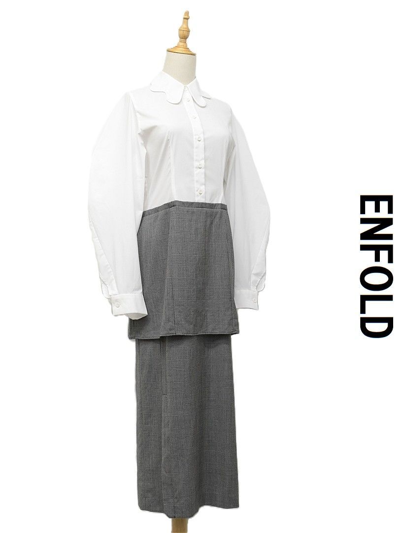 W176/美品 24AW ENFOLD グレンチェックレイヤードワンピース 38 - メルカリ