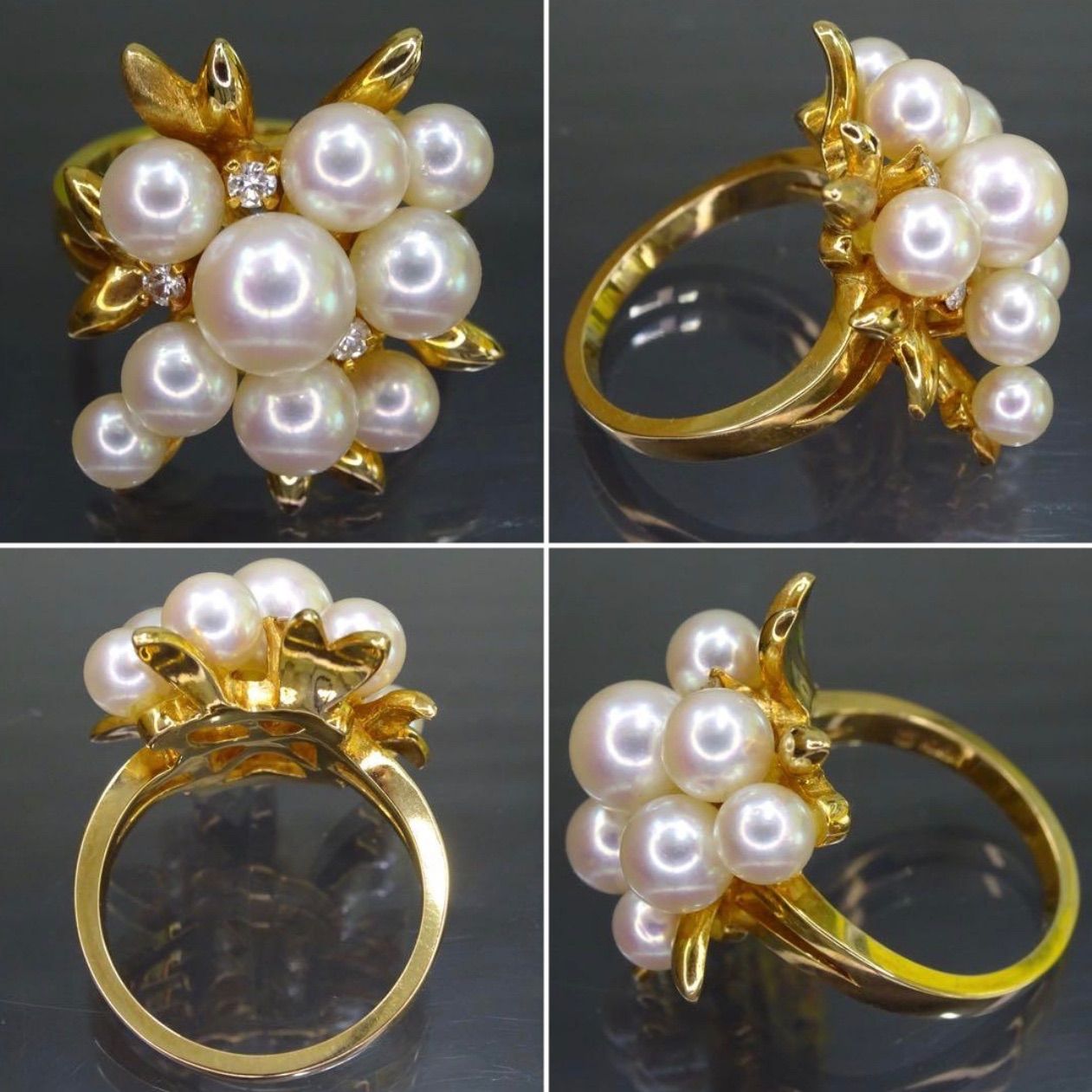 TASAKI 田崎 タサキ 18金 K18 ゴールド GOLD 750 天然あこやパール9石 
