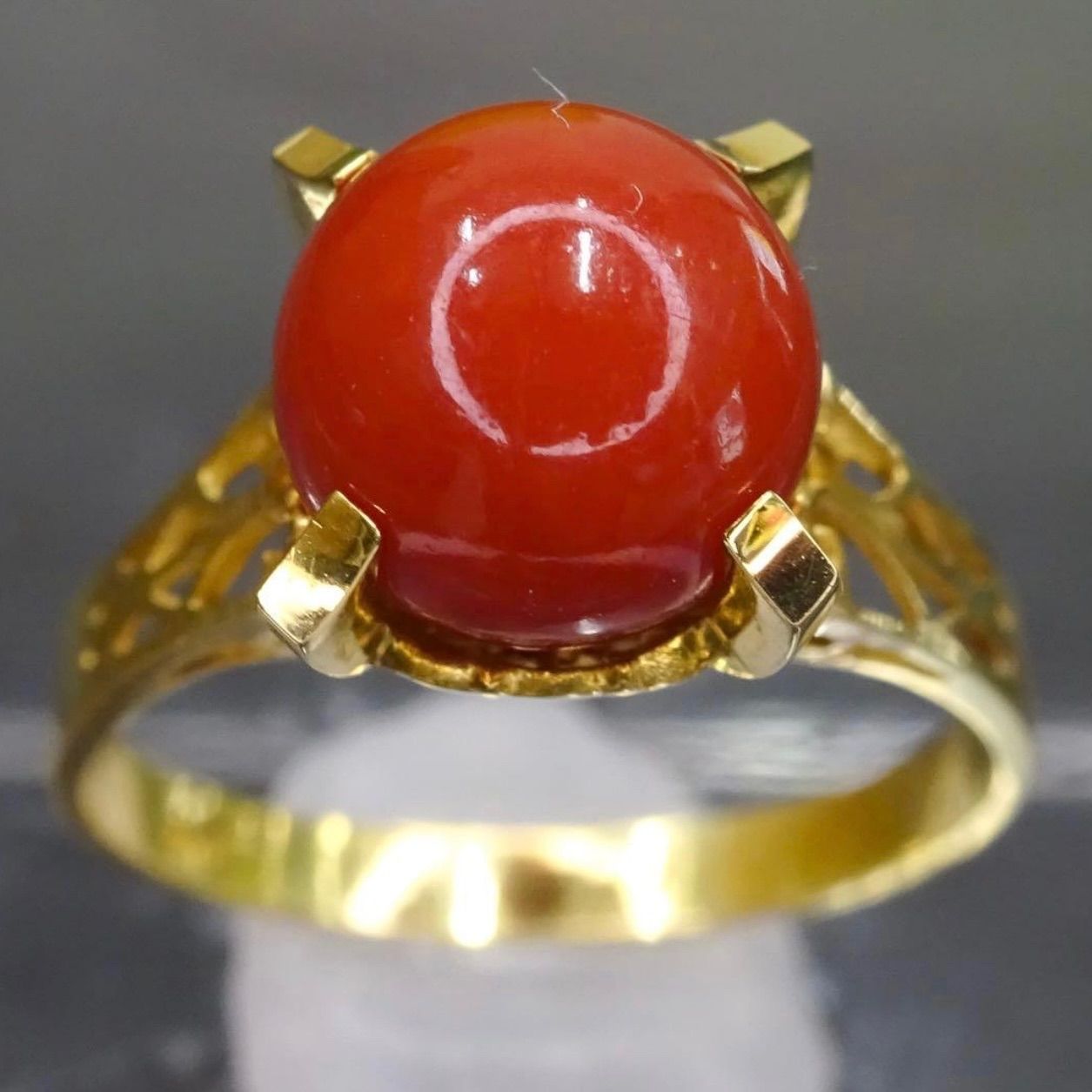 18金 K18 ゴールド GOLD 750 天然珊瑚(サンゴ さんご) 7.8mm 