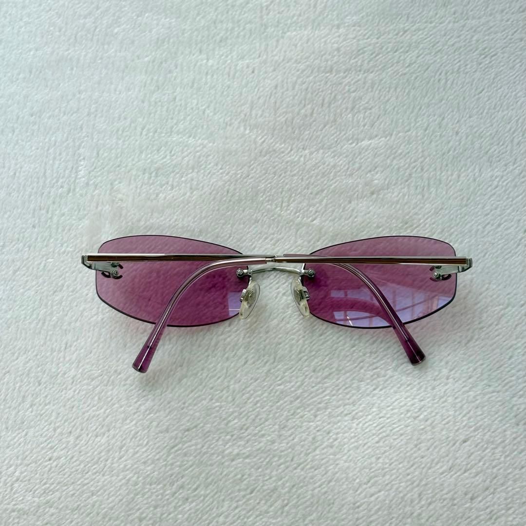 極美 CHANEL シャネル パープル リムレス サングラス アイウェア 極美