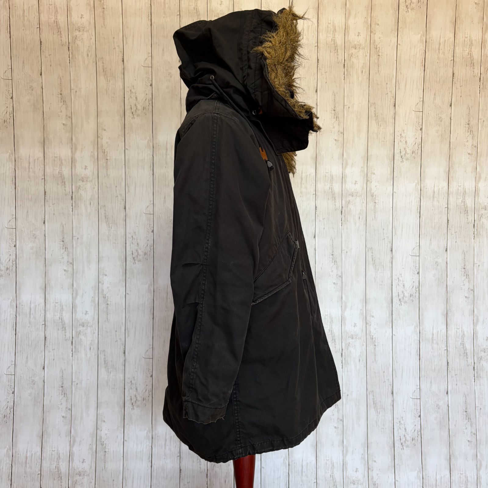 751 ダブルタップス初期M-51袖リブ付フェイクファー縁フードミリタリー仕様 WTAPS M-51 WOMEN モッズコート ダブルタップス M-51 リブ付 フェイク