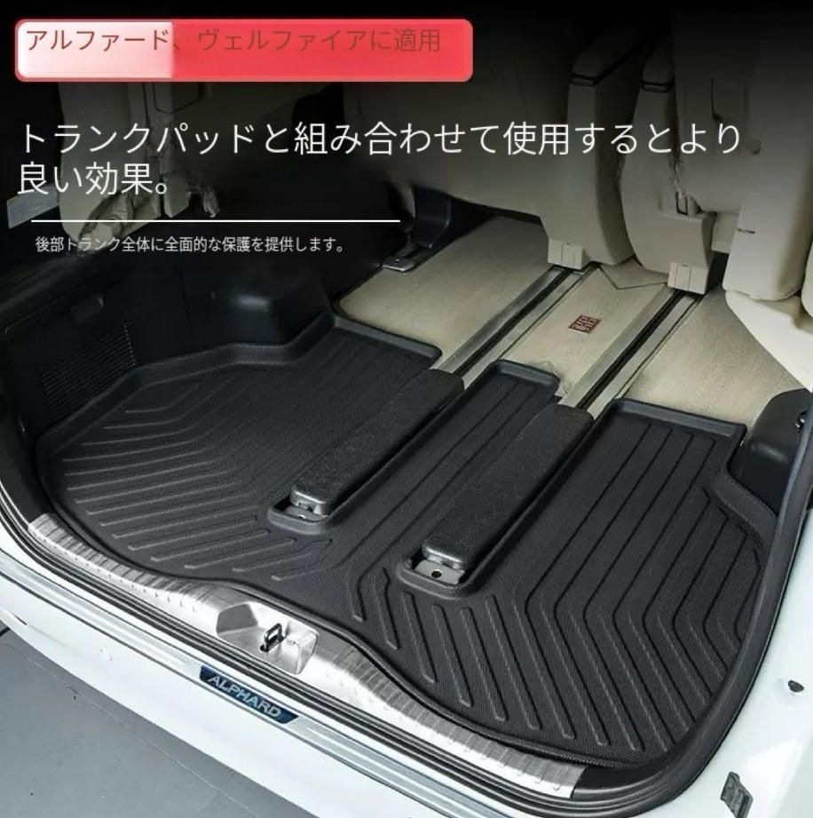 トヨタエルファ3列シートに適用されますスライドレール保護カバートランクウィルファ40系改装部品