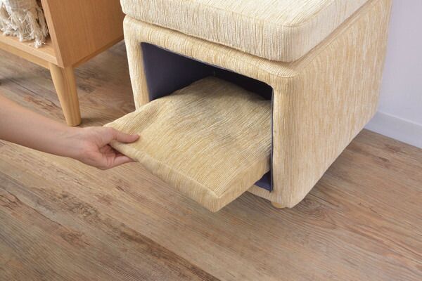 【ペットハウススツール】 スツール ペットハウス ペットベット 犬 猫 ペット クッション付き 脚付き 天然木 かわいい 収納 スクエア