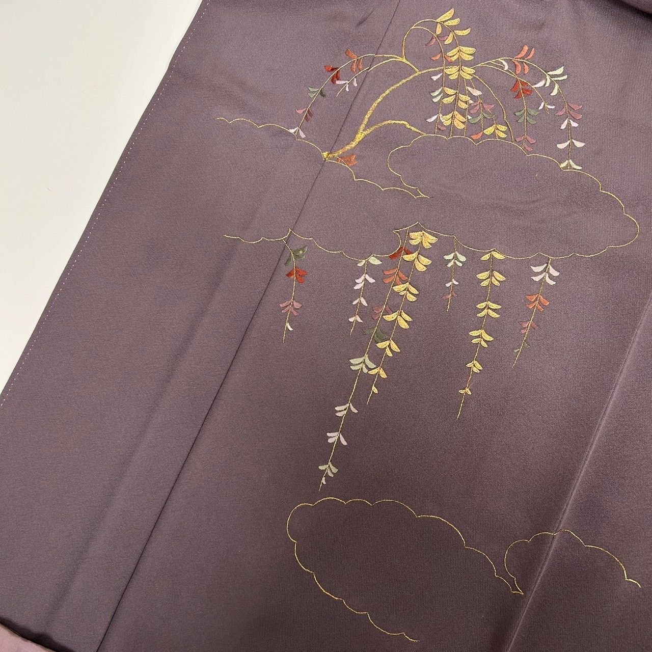 総刺繍 色留袖 正絹 紋なし 金駒刺繍 袷 着物 MK-587