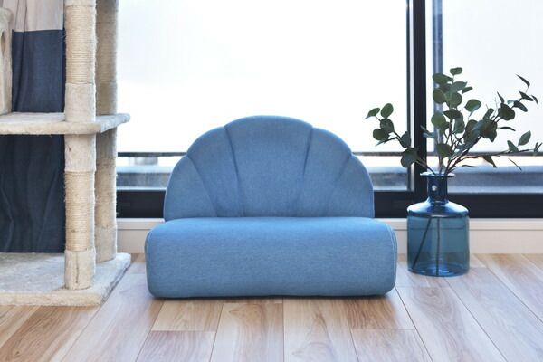 ペットソファ ソファ コンパクト ペット 犬 猫 うさぎ 脚付き ブルー ふっくら 椅子 ローソファ かわいい おしゃれ ペット用品