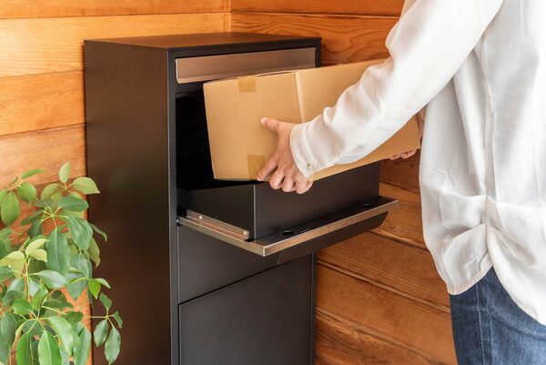 デリバリーボックス デリバリーBOX 宅配ボックス 宅配BOX ポスト ブラック 鍵付き ステンレス シンプル おしゃれ