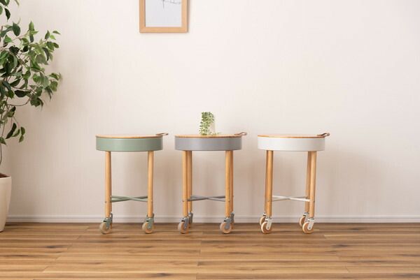 【サイドテーブル】 テーブル おしゃれ 北欧 キャスター キャスター付き 収納 取っ手付き 木製 スチール ナイトテーブル ワゴン ベッドサイド ソファサイド ソファーサイド リビング 寝室 