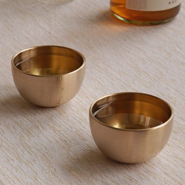 真鍮食器】 韓国風ソジュ グラス「星明かり」1+1セット - メルカリ