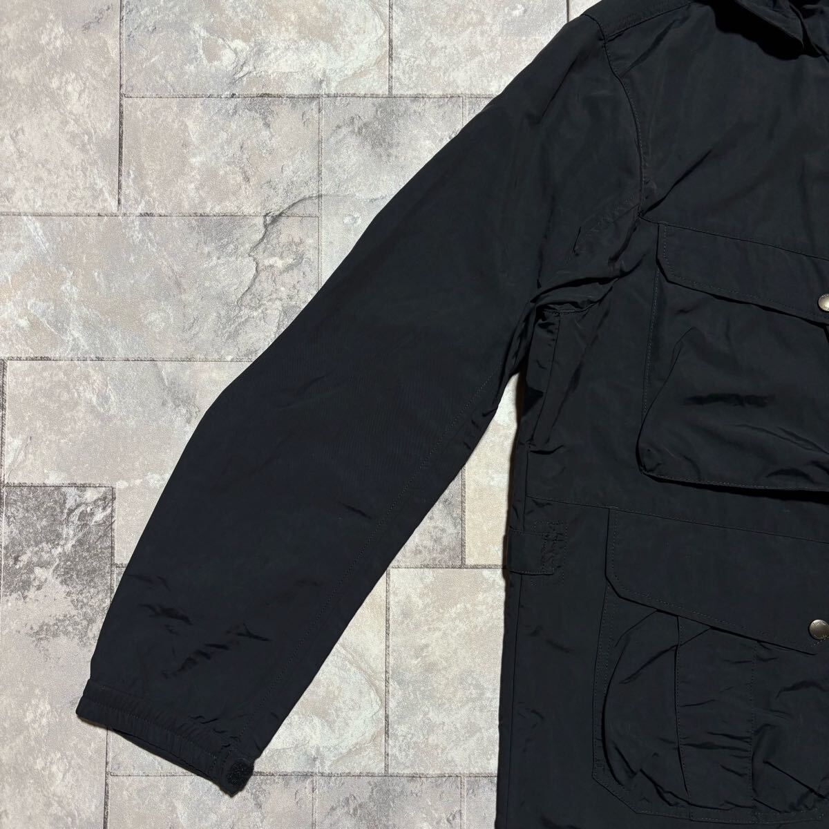 Foxfire フォックスファイヤー ナイロンジャケット マウンテンパーカー フード取り外し可 薄手 アウトドア ブラック サイズXL 玉FS1718