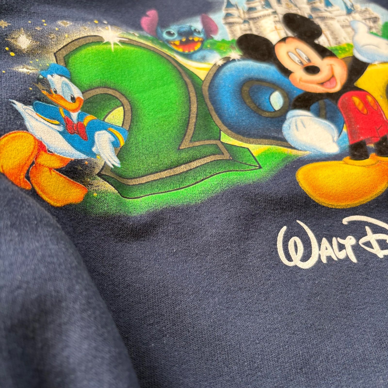 スウェット 古着 2007 Disney ウォルト・ディズニー・ワールド 紺色