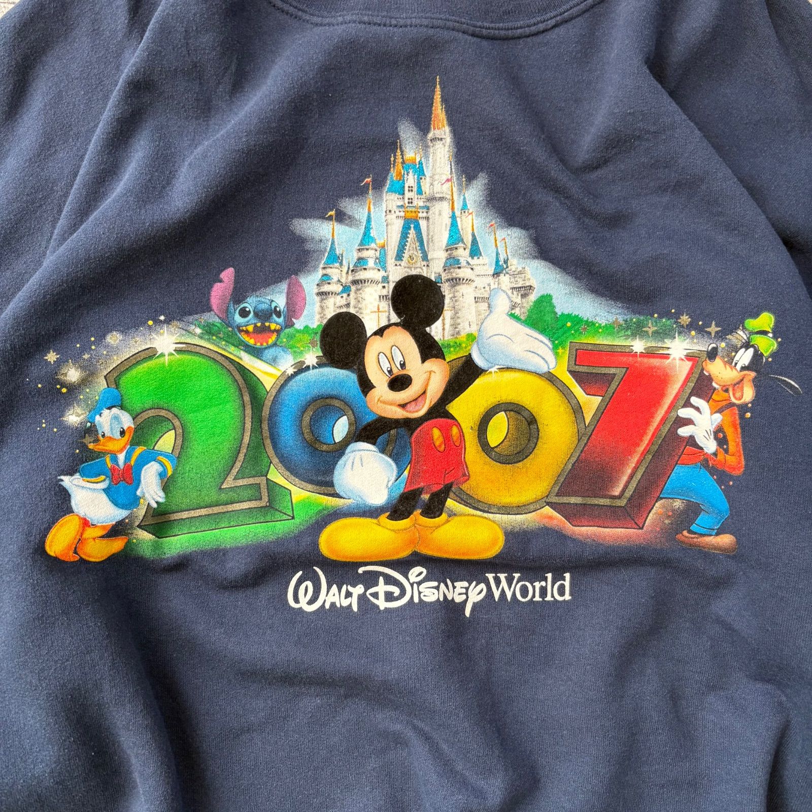 スウェット 古着 2007 Disney ウォルト・ディズニー・ワールド 紺色