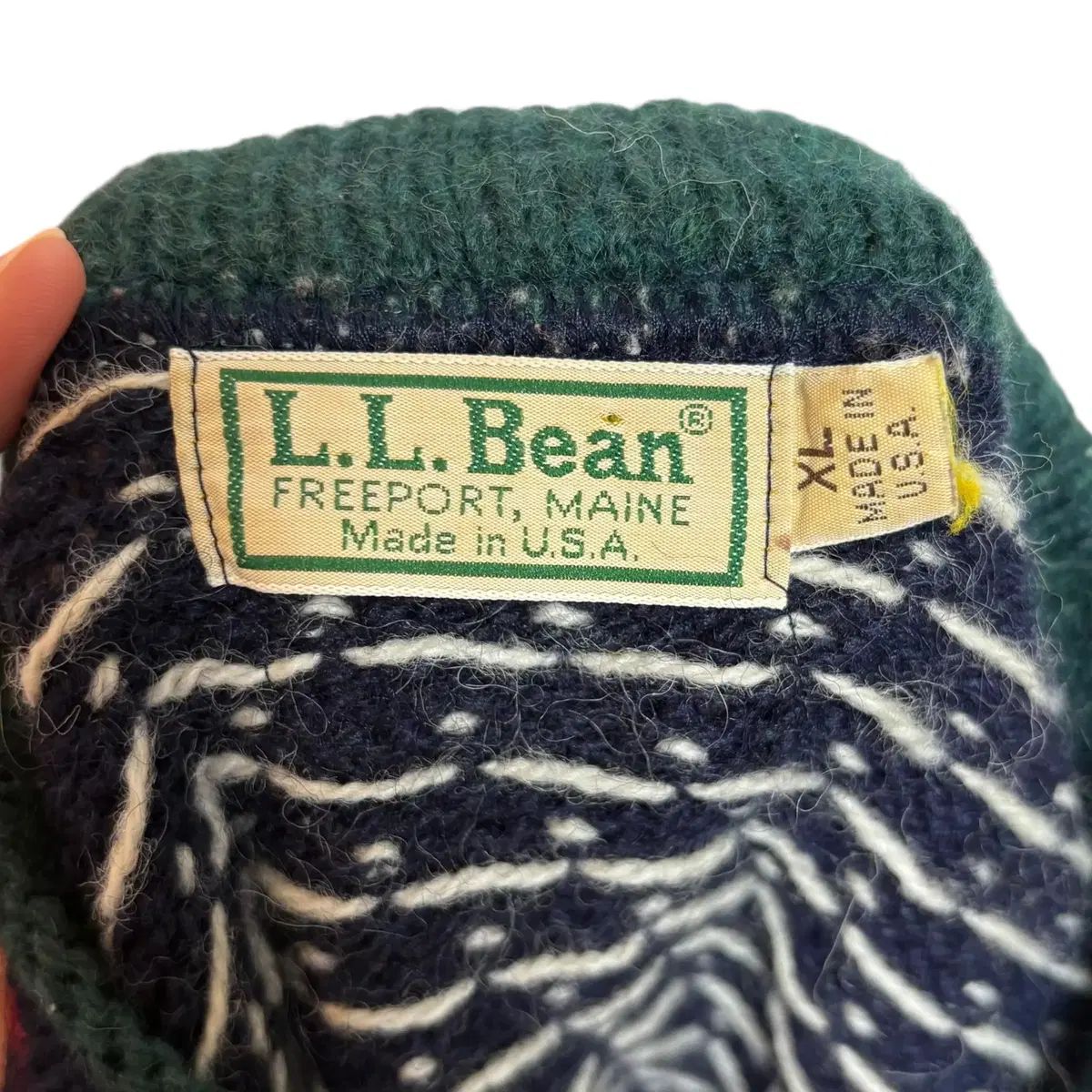 3668 エルエルビーン 80s ノルディック 雪の花 ネイビー ショップ