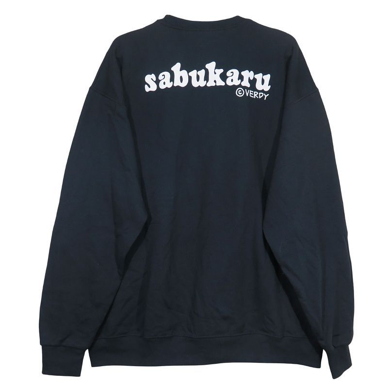 VERDY ヴェルディ x sabukaru サブカル SWEAT CREW スウェット クルーネック トップストレーナー ブラック サイズXL novz