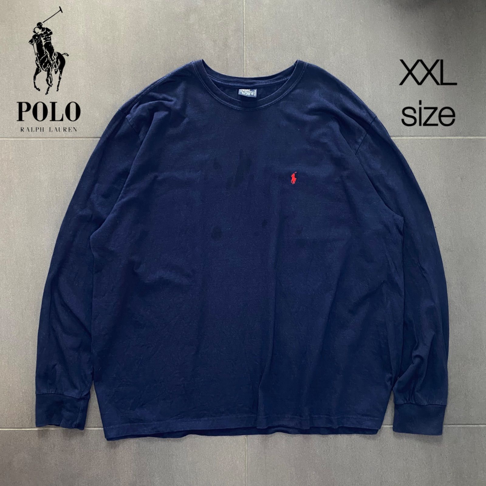 POLO ポロ ラルフローレンレッドポニー刺繍 クルーネック ネイビー 