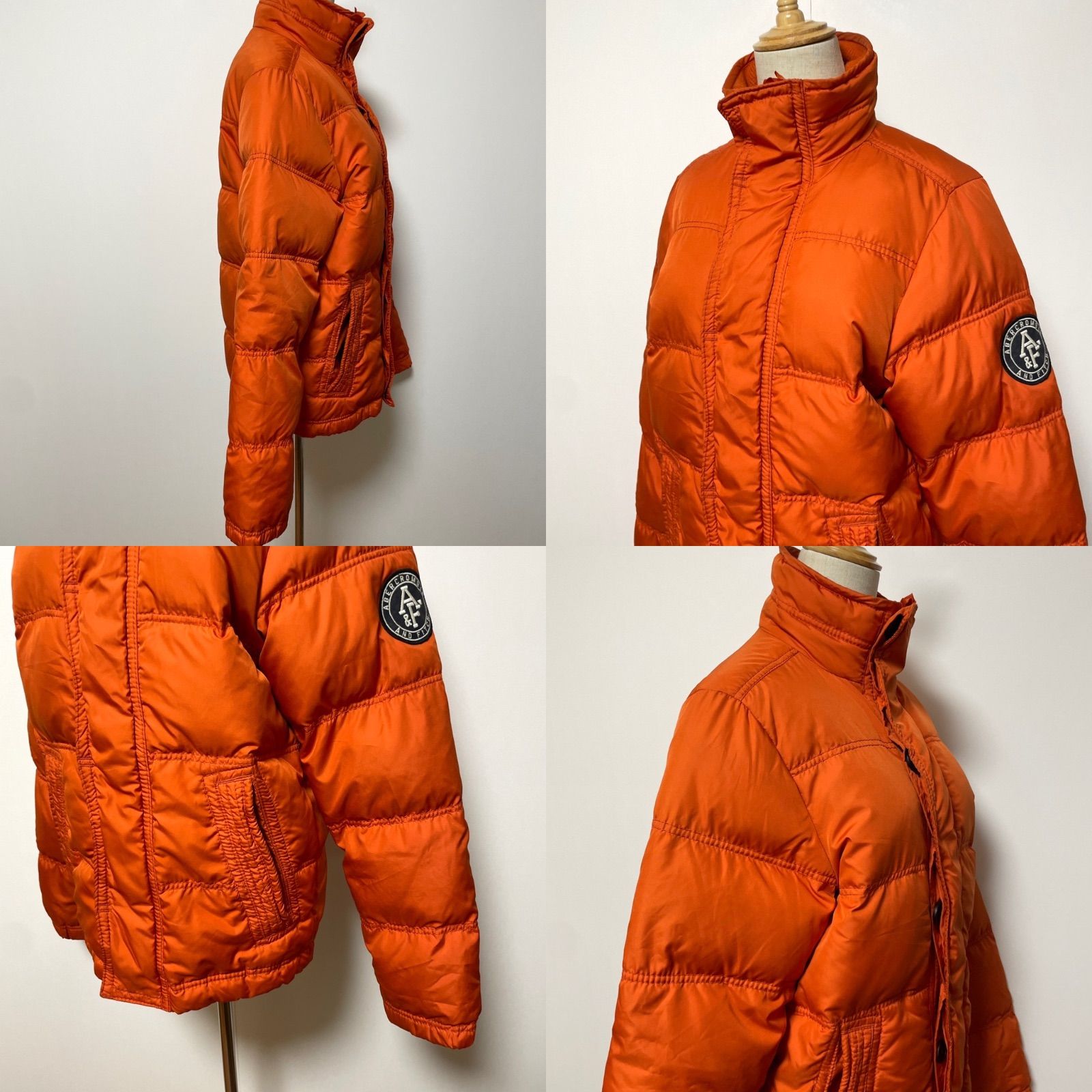 Abercrombie & Fitch アバクロ オレンジ ダウンジャケット S - メルカリ