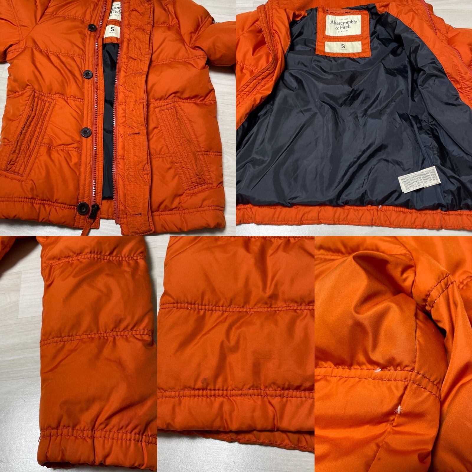 Abercrombie & Fitch アバクロ オレンジ ダウンジャケット S - メルカリ