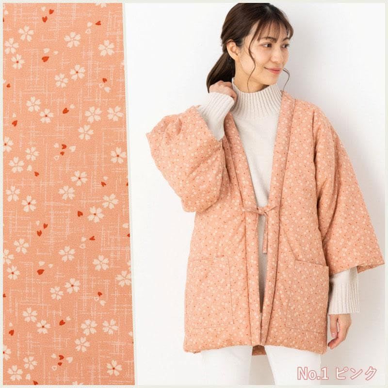 綿の郷 ワタノサト 綿入れはんてん 女性用 小花プリント柄 フリーサイズ ピンク