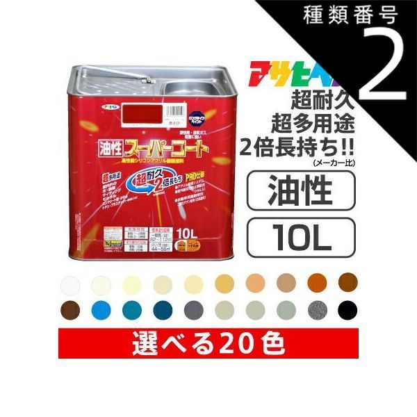 種類2 油性スーパーコート 10L 2 ツヤ消し白 アサヒペン油性スーパーコート 10L