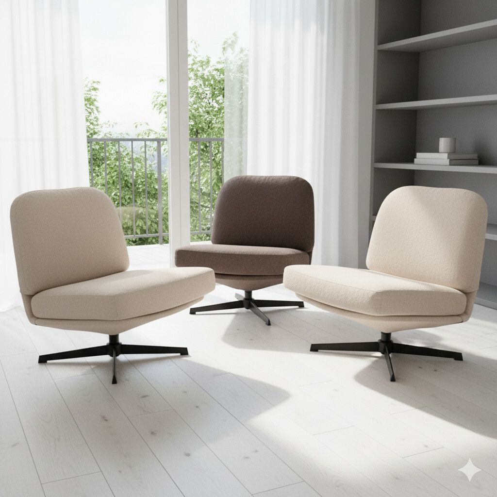 クッション 回転 ラウンジチェア チェア 回転式 椅子 クッション シンプル モダン 回転チェア