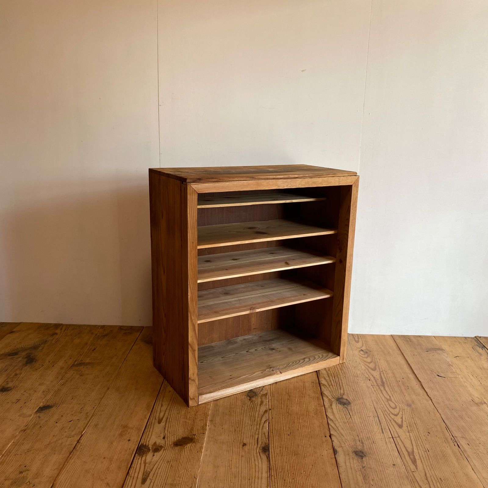 アンティーク チェスト 本棚 収納棚 食器棚 無垢材 無塗装 y205