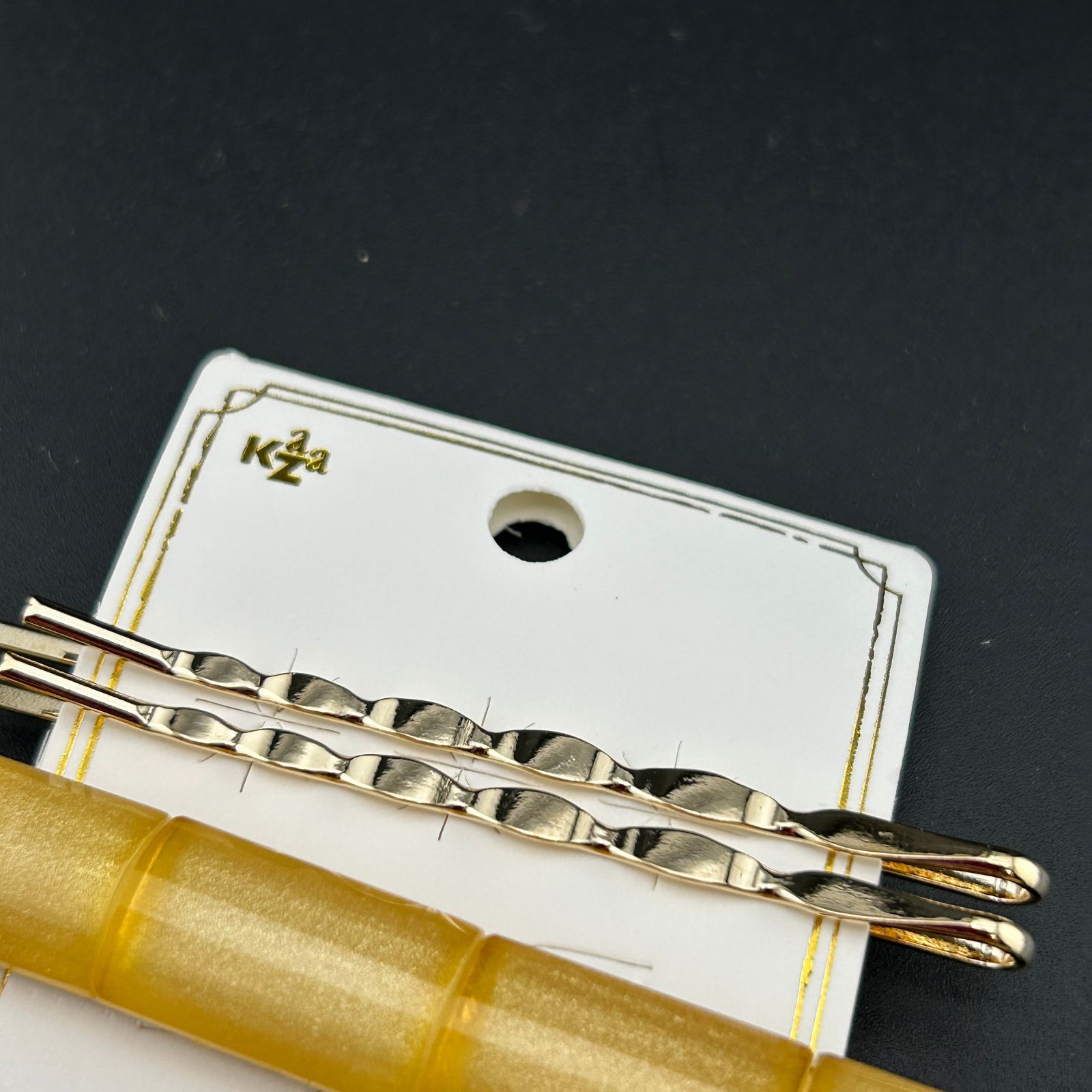 新品】定価1870円 ヘアアクセサリー ヘアクリップ＋ヘアピン イエロー