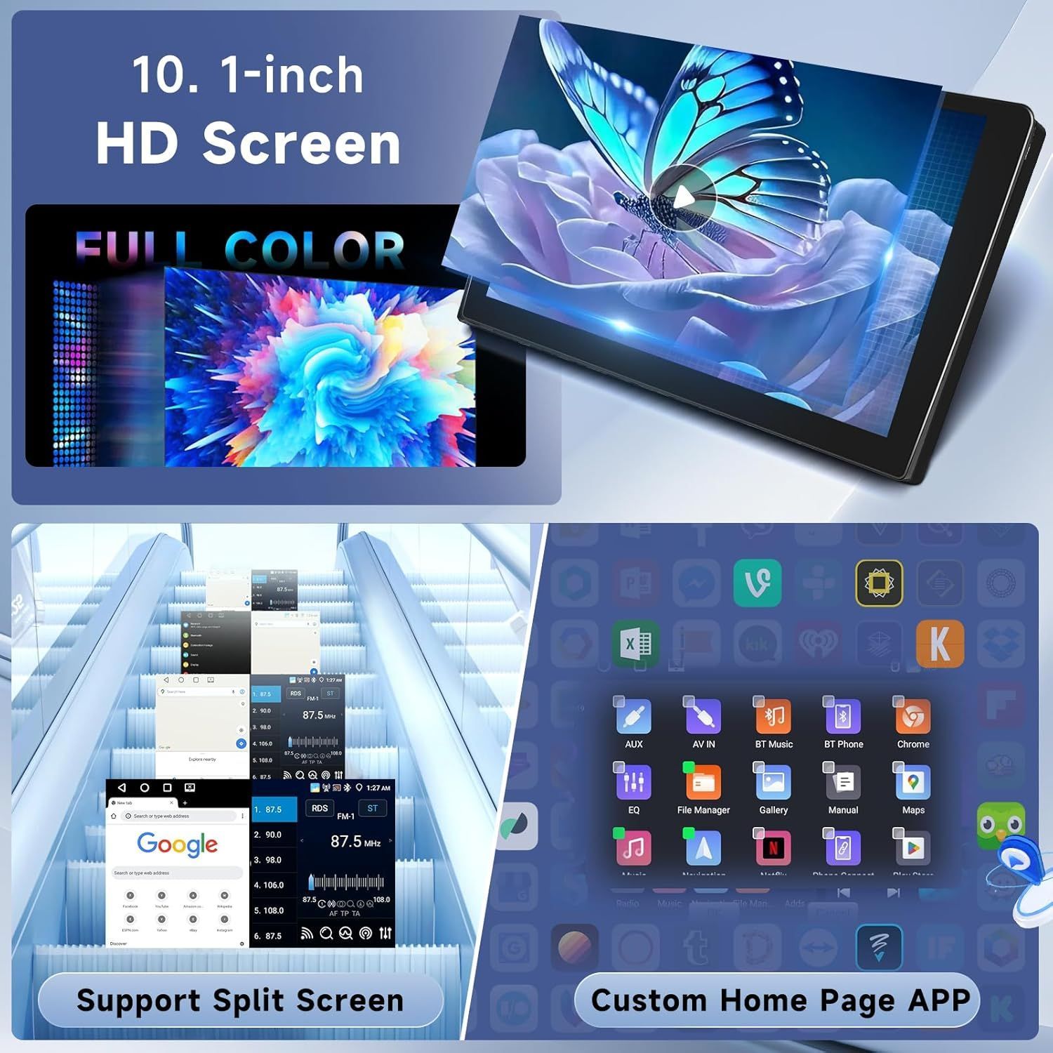 4G 64G カーオーディオ ッチスクリーン ラジオWiFi FM RDS Q USB SWC AHD