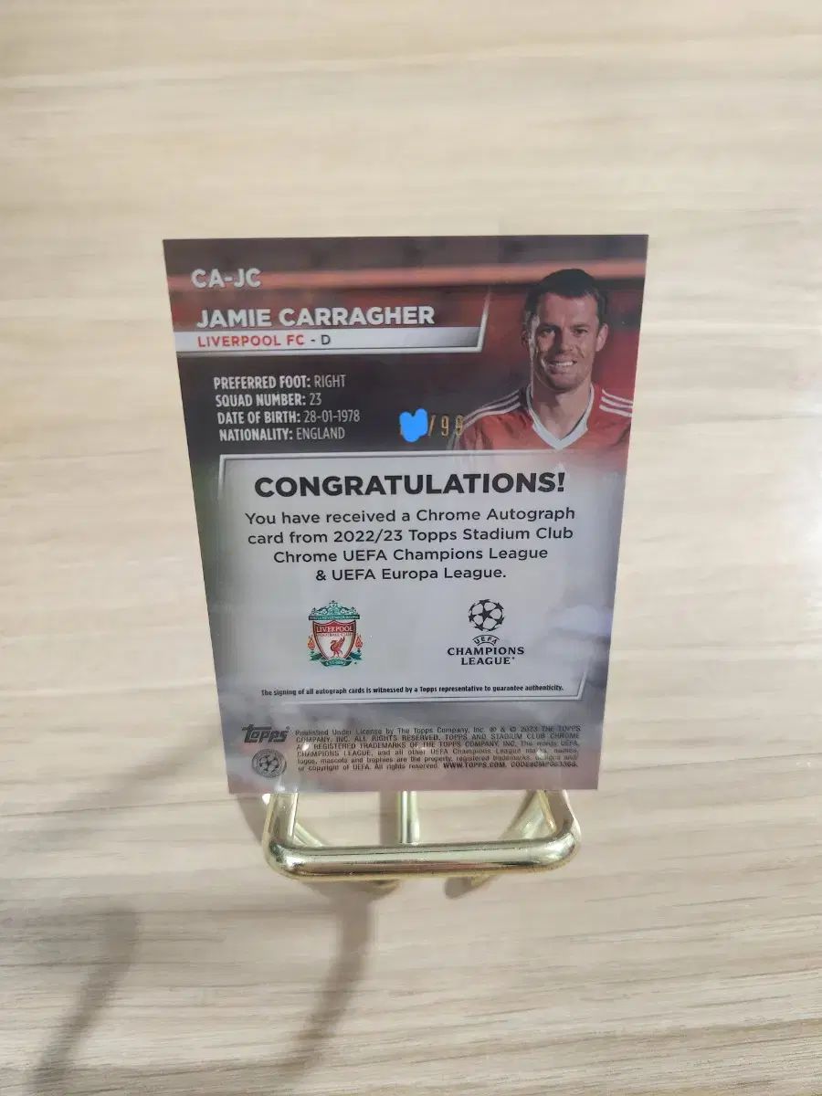 23トップス スタジアムクラブ クロム 99 リヴァプール ジェイミー キャリック サイン オート