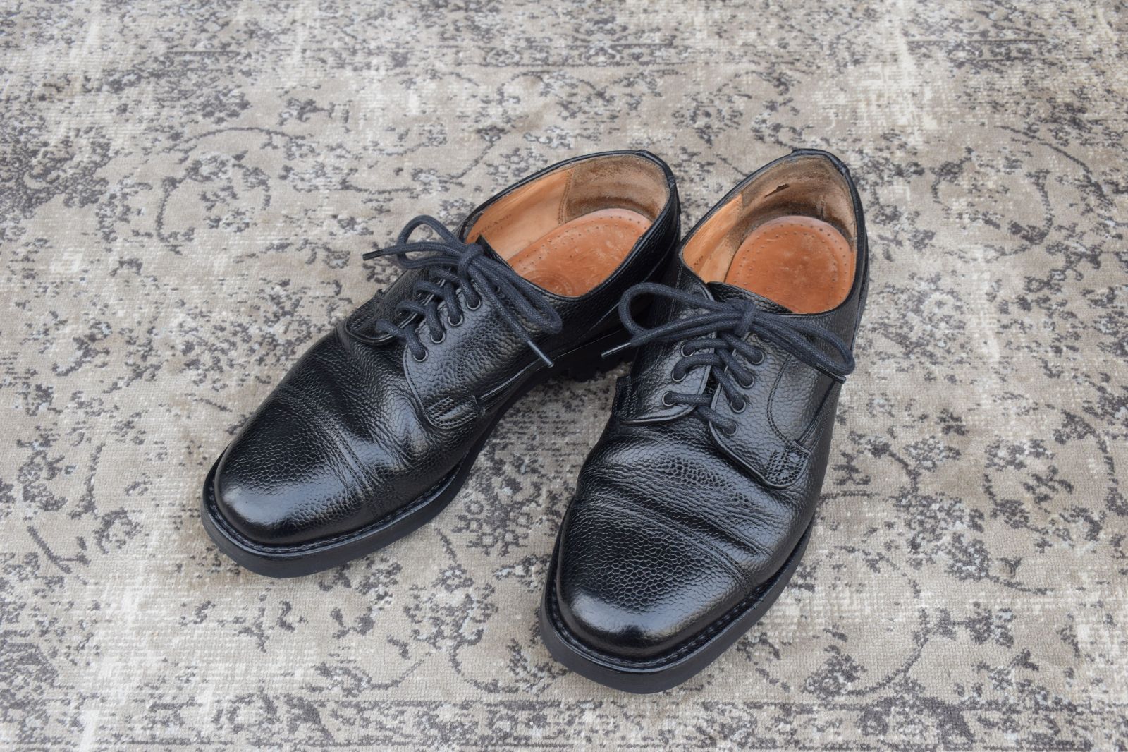 リフト交換済み JOSEPH CHEANEY-SONS ジョセフチーニーアンドサンズ KENGON ⅡR ケンゴン 2R ストレート 外羽根 グレインレザー 黒 ブラック UK6.5 25.5cm W3403