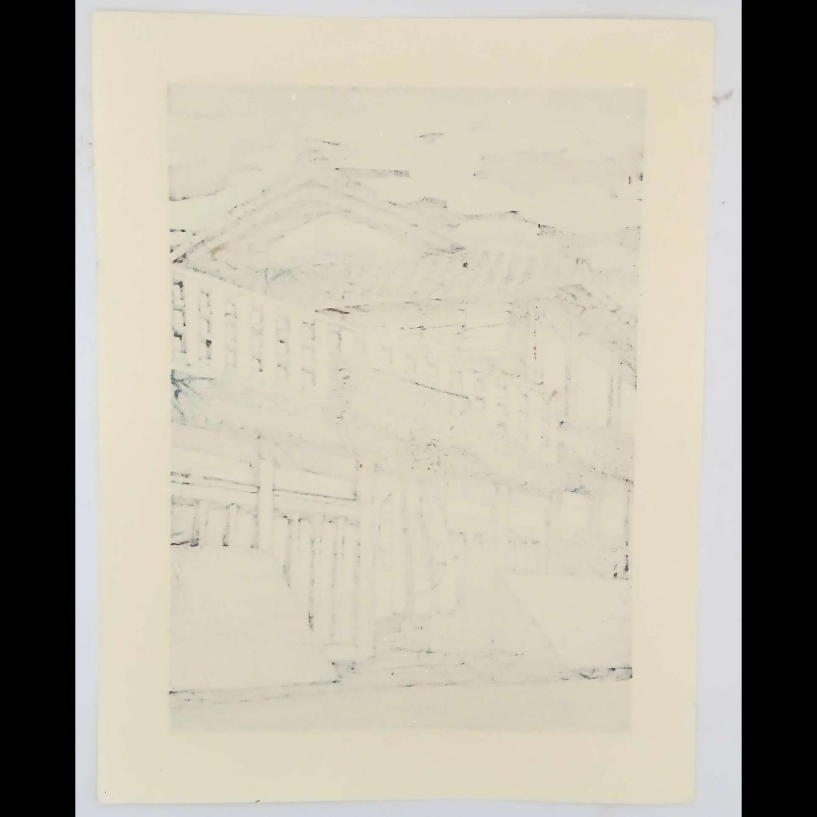 [真作]創作版画　西嶋勝之先生木版画「六花」サインあり　無限定　☆送料無料 真作]創作版画 西嶋勝之先生木版画「六花」サインあり 無限定 ☆送料