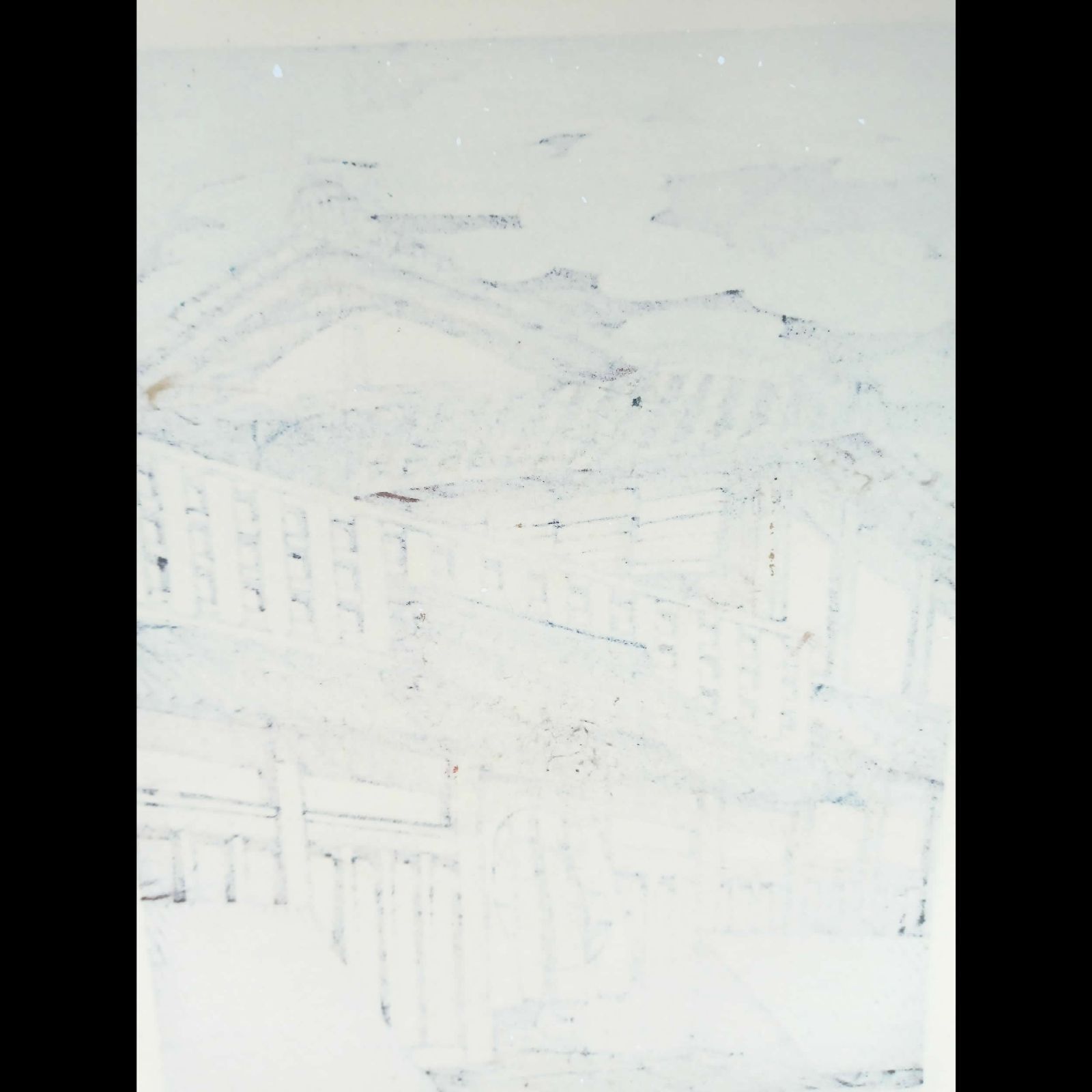 真作]創作版画 西嶋勝之先生木版画「六花」サインあり 無限定 ☆送料