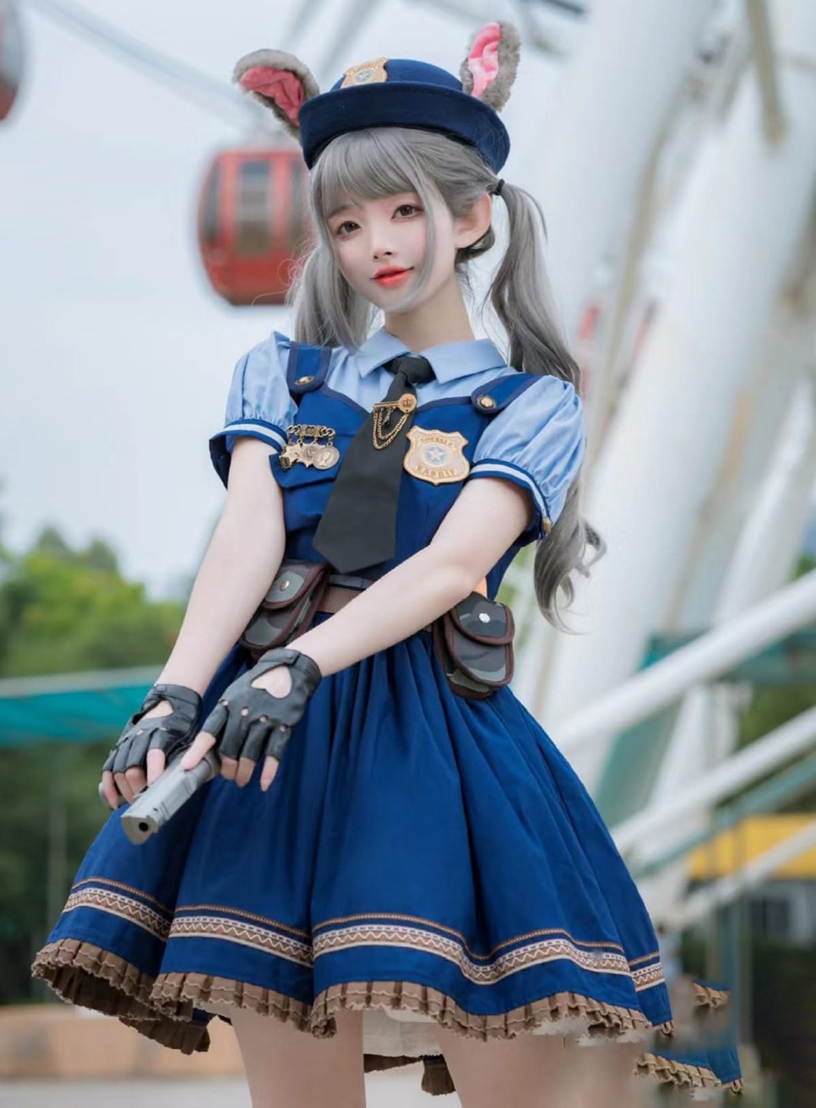 AKORINA ジュディ コスプレ衣装 帽子付き ウサギ警察 詐欺師 11点セット コスプレ 仮装 cosplay その他 文房具 事務用品