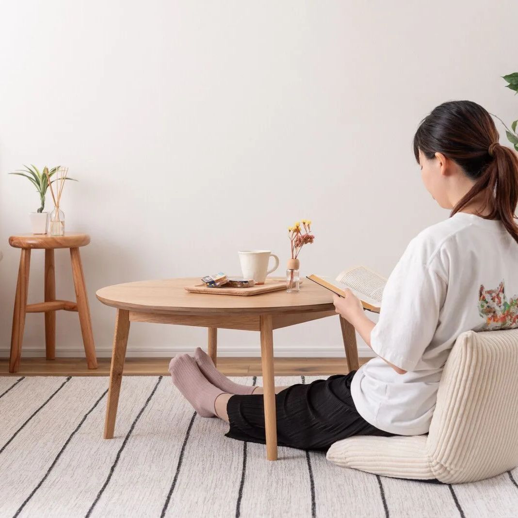 天然木 北欧風 ラウンドテーブル 直径75cm 円形テーブル リビングテーブル テーブル 1人暮らし 2人暮らし