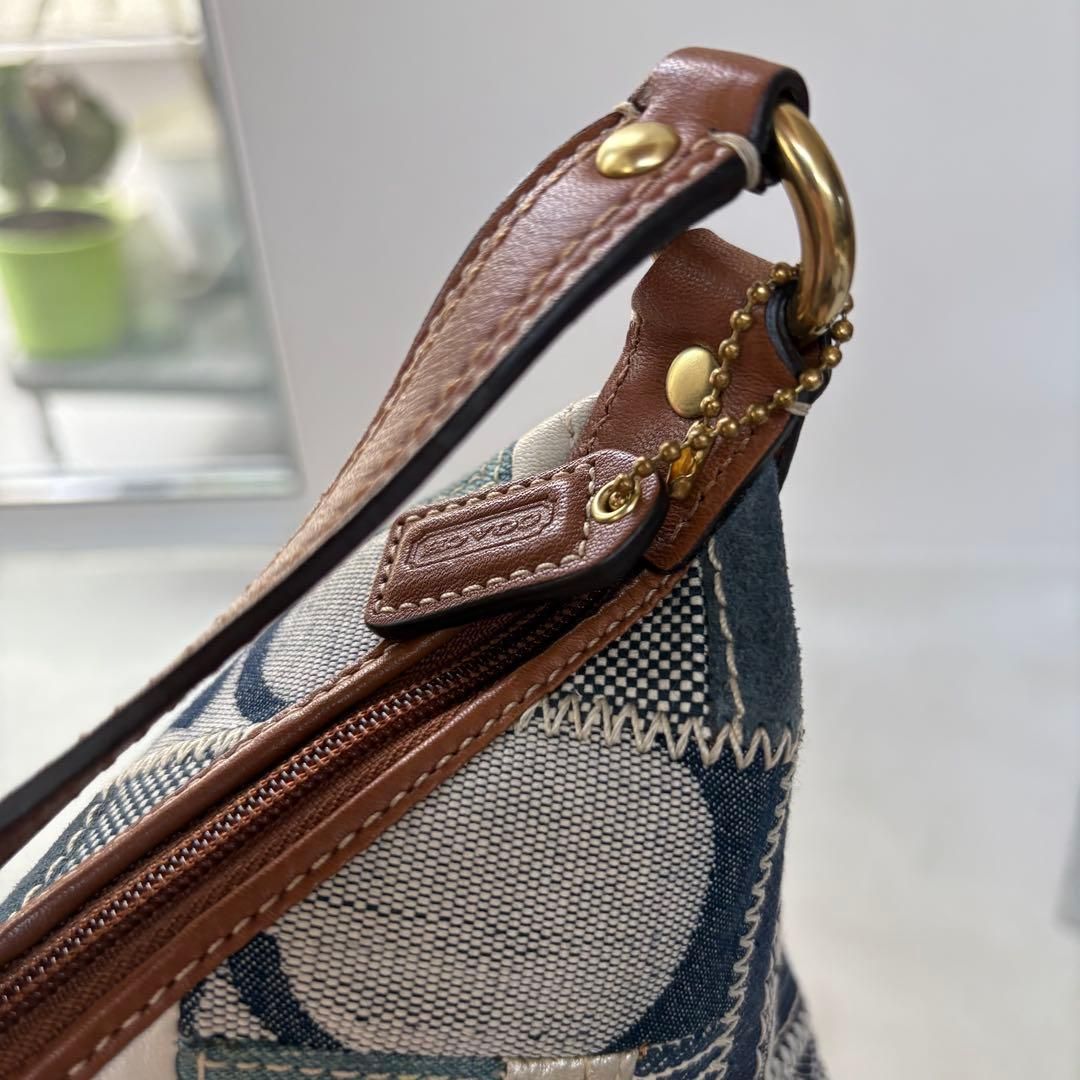 バッグ Coach Patchwork Denim Accessory Pouch 美品 Coach Denim Patchwork Accessory Pouch - メルカリ