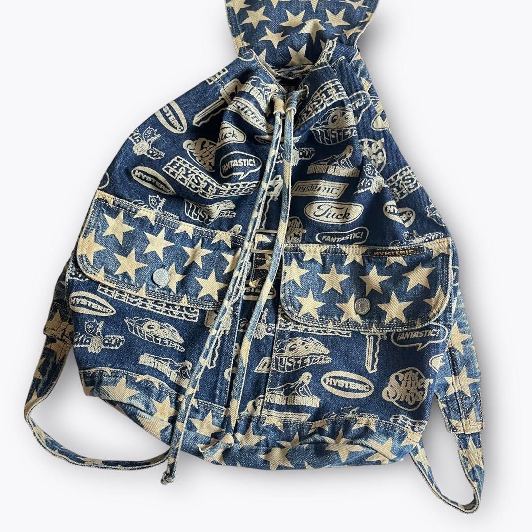 90s~】HYSTERIC GLAMOUR スター 総柄 デニム リュック - メルカリ