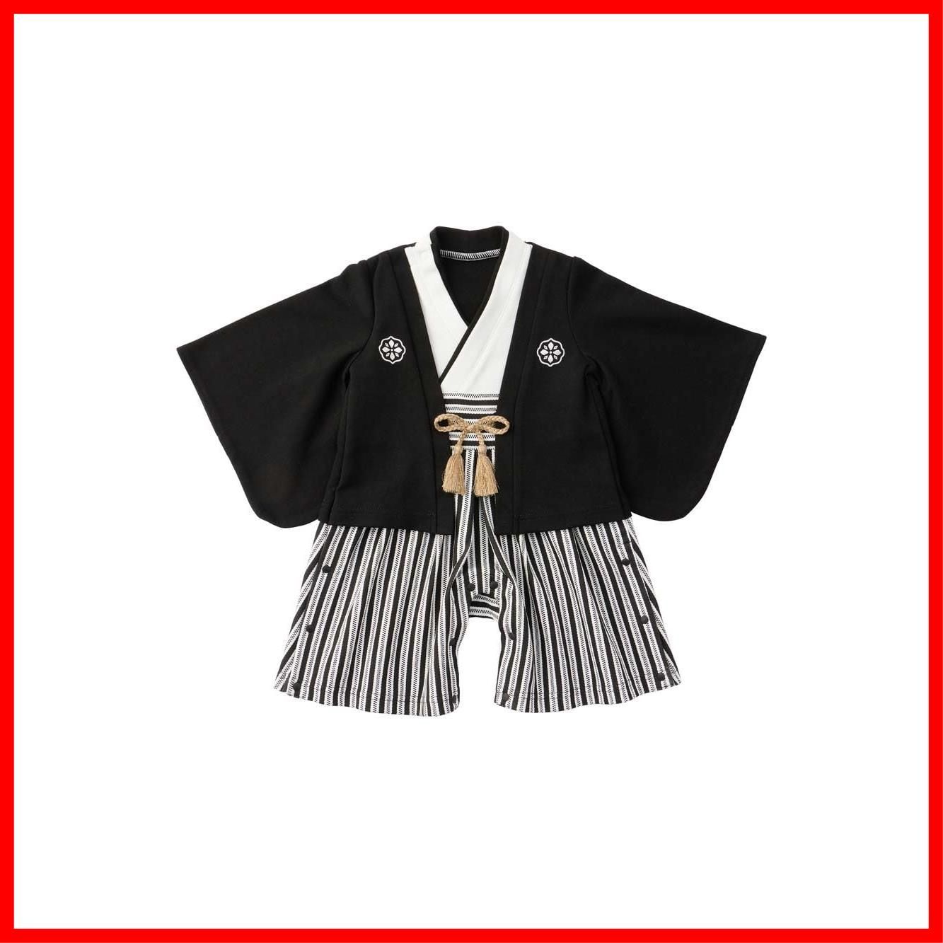 エンジェリーベ ベビー服 男の子 赤ちゃん ANGELIEBE 羽織付き 袴 ロンパース 和装 着物 フォーマル 和柄 お食い初め 100日祝い お宮参り 和服