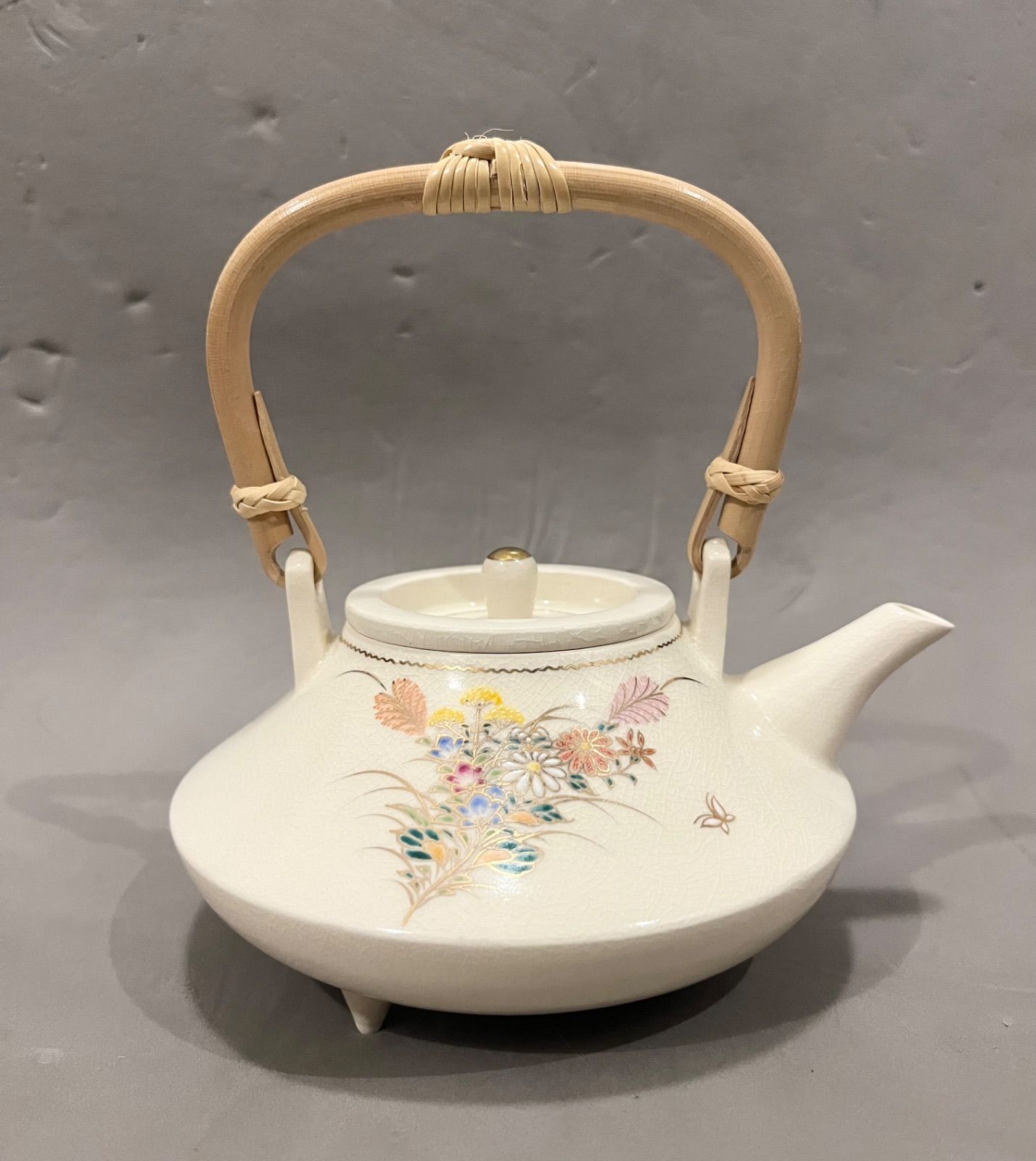 沈壽官窯 ちんじゅかんがま 白千代香セット 小 秋草 盃3個 シロヂョカセット ショウ アキクサ 薩摩焼