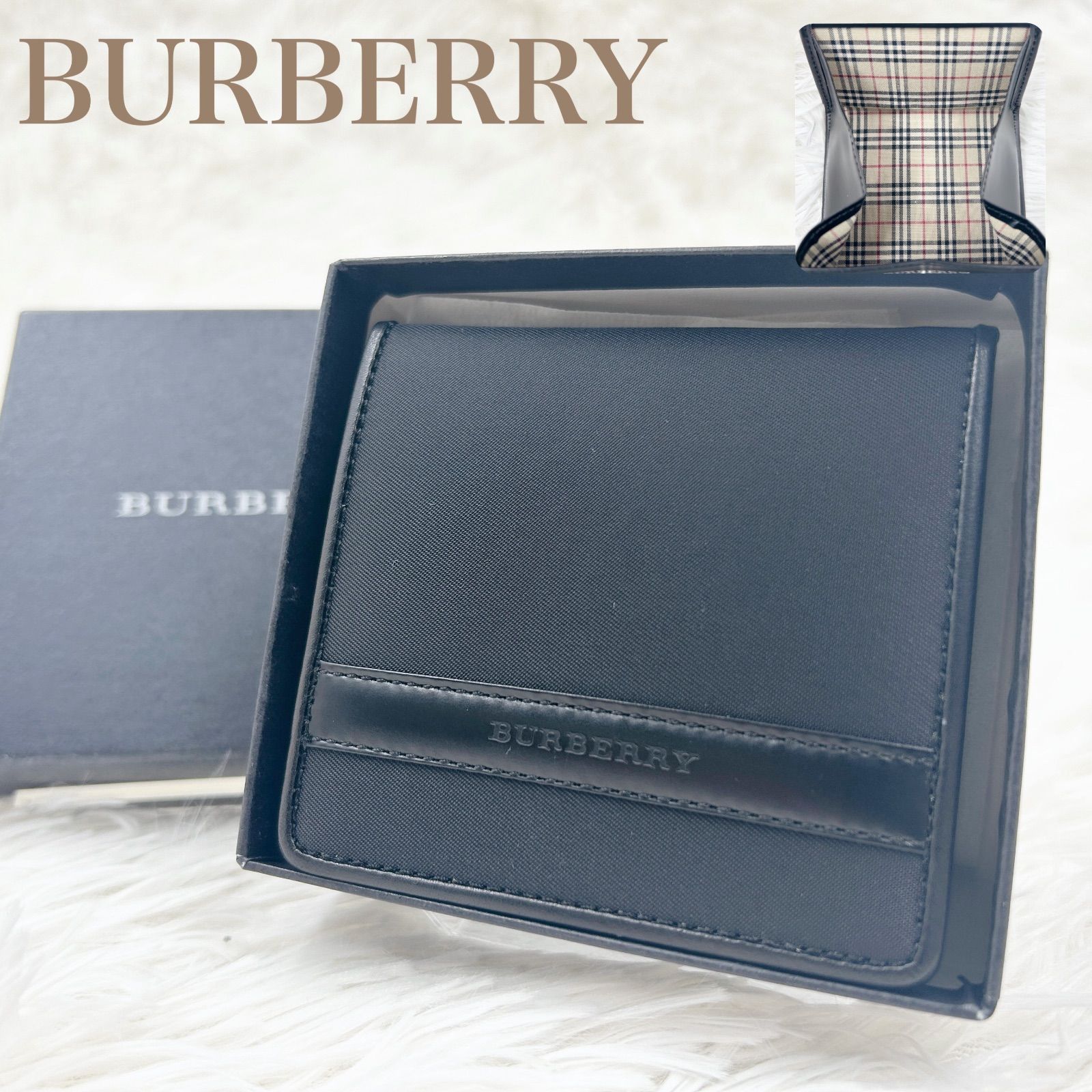 極美品/バーバリー/BURBERRY◇ノバチェック/ブラック/コインケース