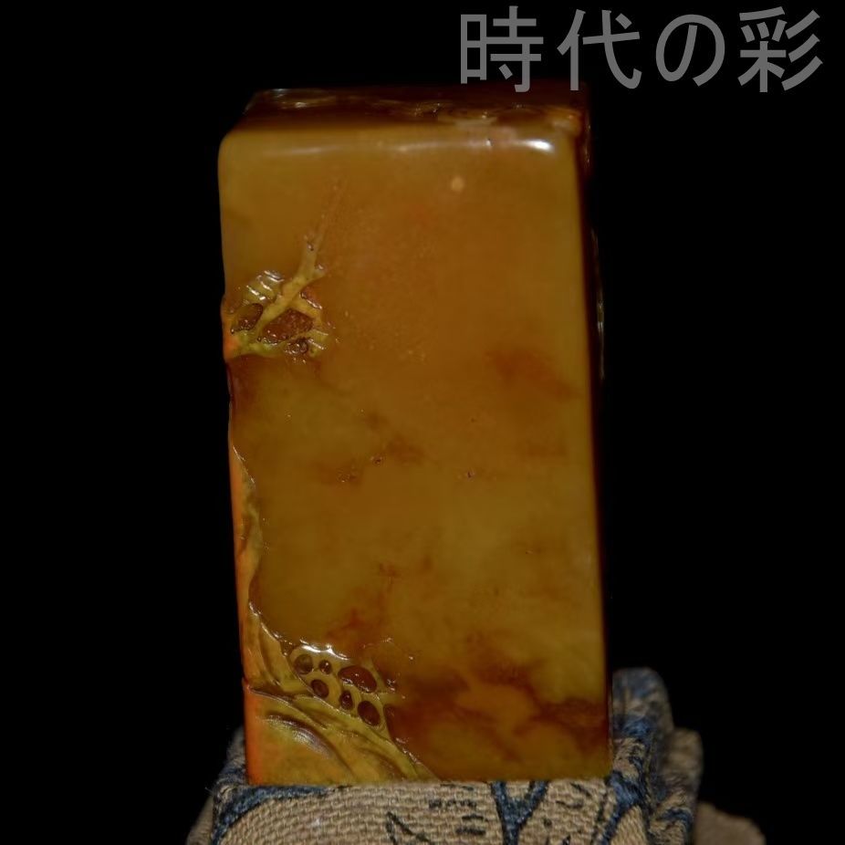 中国印鑑、印材、田黄石？ 寿山石 印鑑 田黄石 獅子彫刻 置物 印材