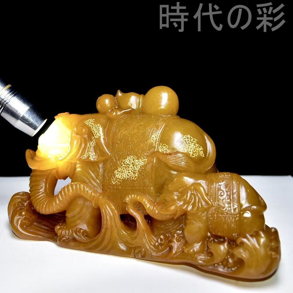 中国古美術 旧蔵珍品 寿山田黄石 彫刻擺件 篆刻家尚均 庚申年作 血絲紋