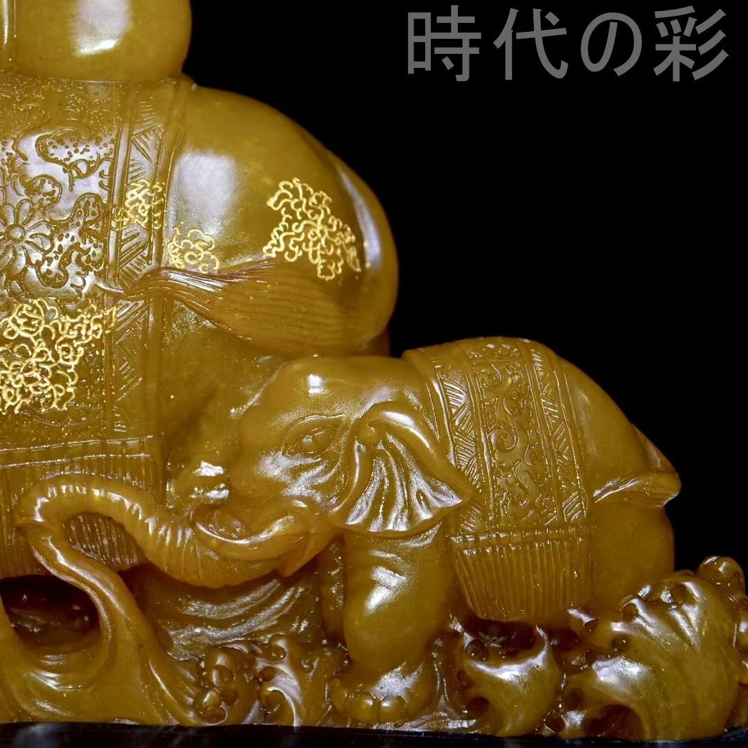 中国古美術 旧蔵珍品 寿山田黄石 彫刻擺件 篆刻家尚均 庚申年作 血絲紋